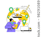 Global transportation system abstract concept vector illustration. 98291089