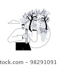 Prevention of wildfire abstract concept vector illustration. 98291091