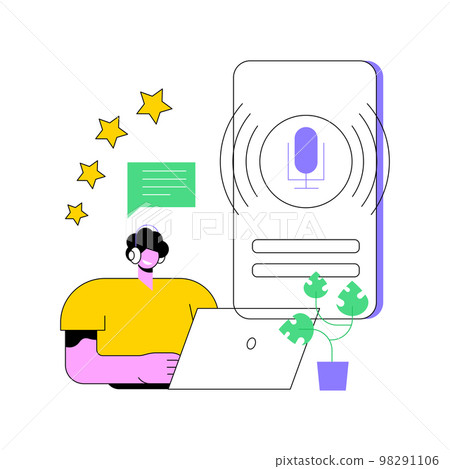 Podcast content abstract concept vector illustration. Podcast content abstract concept vector illustration. 98291106