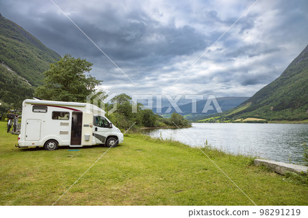 Family vacation travel RV, holiday trip in motorhome 98291219