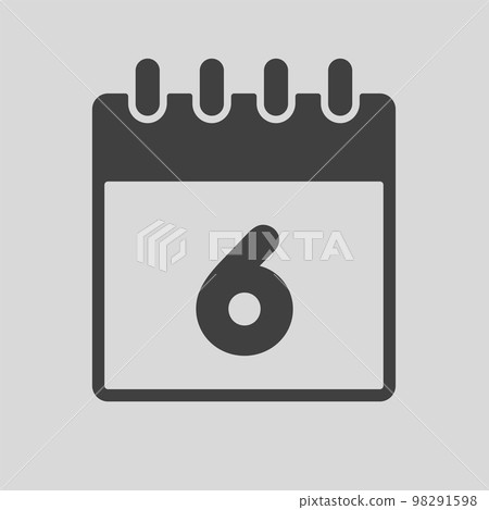 Icon page calendar day - number 6 98291598