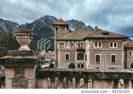 Cantacuzino Castle with Stone Staircase in Busteni Romania Cantacuzino Castle with Stone Staircase in Busteni Romania 98292593