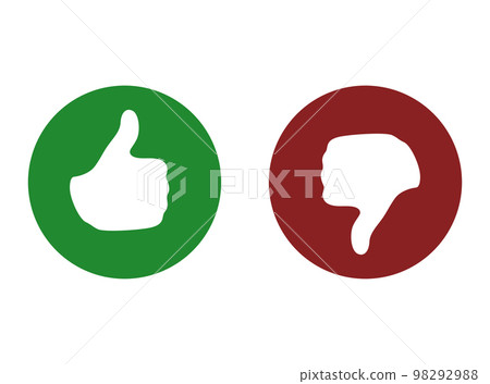 Green thumb up and red thumb down 98292988