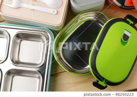 Many plastic food containers in a shop for background Many plastic food containers in a shop for background 98293223