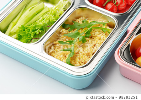 Many containers with delicious healthy food for background Many containers with delicious healthy food for background 98293251