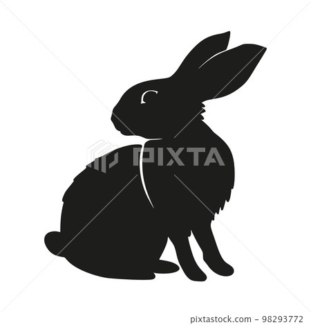 Rabbit bunny silhouette Easter vector animal ear black shape spring graphic Rabbit bunny silhouette Easter vector animal ear black shape spring graphic 98293772