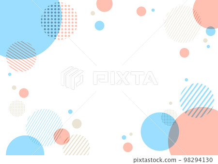 淡藍色和粉色圓點幾何圖案背景素材 98294130
