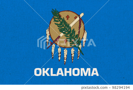 Flag of American state Oklahoma on textured surface. Symbol of Oklahoma Flag of American state Oklahoma on textured surface. Symbol of Oklahoma 98294194