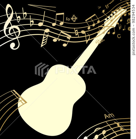 Music symbol guitar background illustration Music symbol guitar background illustration 98294534