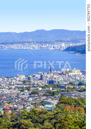 Beppu Bay view and Beppu Oita city area Beppu Bay view and Beppu Oita city area 98294750