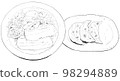 0404_monochrome illustrations of ramen and dumplings 98294889