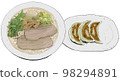 0406_ Ramen and gyoza color illustration 2 98294891