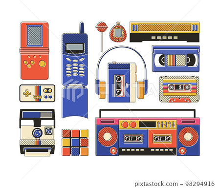 90s decade set icons vector illustration design 90s decade set icons vector illustration design 98294916