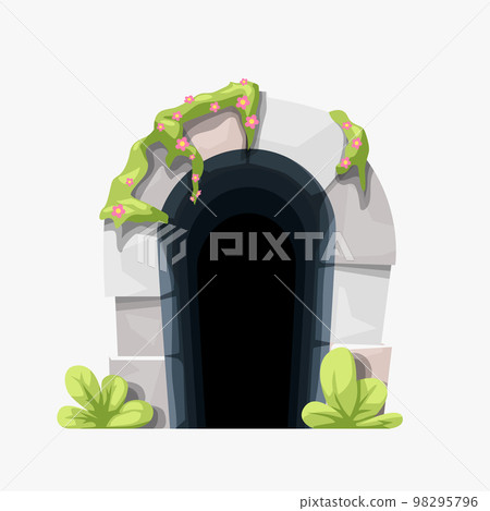 front view on abandoned medieval tunnel entrance front view on abandoned medieval tunnel entrance 98295796