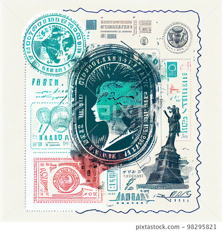 Passport stamp Customs stamps of non-existing countries. Passport stamp Customs stamps of non-existing countries. 98295821