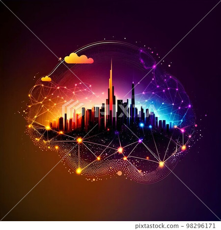 Future technology cyber night city Future technology cyber night city 98296171