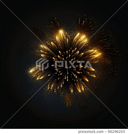 Fireworks gold isolated on black background Fireworks gold isolated on black background 98296203