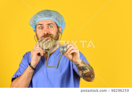 Doctor career. Medical insurance. man nurse use phonendoscope. copy space. concentrated doctor use stethoscope. pathogen infected. check health and wellness. coronavirus epidemic disease Doctor career. Medical insurance. man nurse use phonendoscope. copy space. concentrated doctor use stethoscope. pathogen infected. check health and wellness. coronavirus epidemic disease 98296259