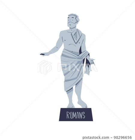 Noble Aristocrat Orator in Toga Statue Vector Illustration 98296656