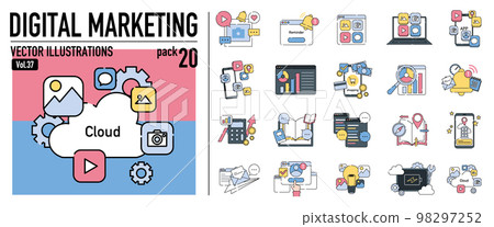 Business icon fashionable illustration material 98297252