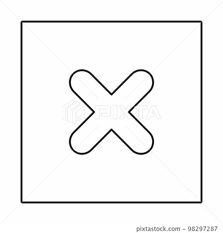Wrong marks, Cross marks, Rejected, Disapproved, No, False, Not Ok, Wrong Choices, Task Completion, Voting. - vector mark symbols. Black outline design. Isolated icon. Wrong marks, Cross marks, Rejected, Disapproved, No, False, Not Ok, Wrong Choices, Task Completion, Voting. - vector mark symbols. Black outline design. Isolated icon. 98297287