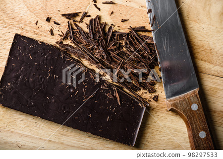 Crushed dark chocolate bar 98297533