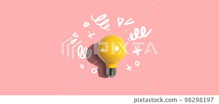 Idea light bulb with hand drawing sketch Idea light bulb with hand drawing sketch 98298197