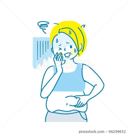 Vector illustration material of a fat and shocked woman Vector illustration material of a fat and shocked woman 98299652