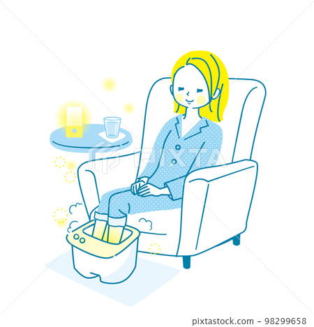 放鬆與footbath的婦女 98299658