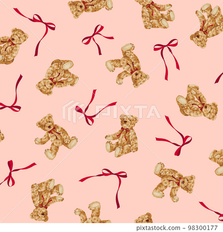 cute bear and ribbon pattern, 98300177