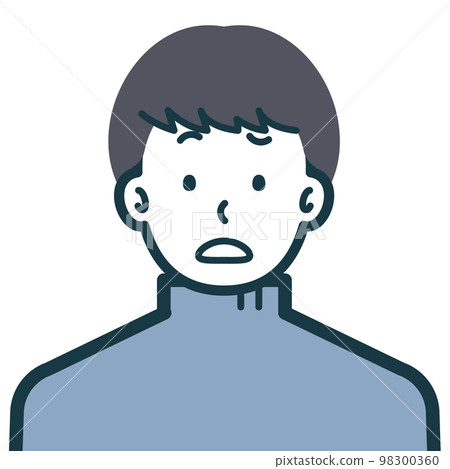 Bust shot of a confused plainclothes man 2 Bust shot of a confused plainclothes man 2 98300360