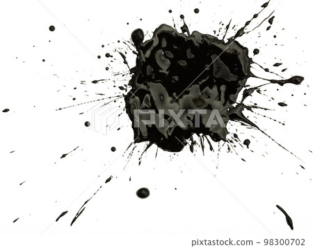 Black ink blot on white background 98300702