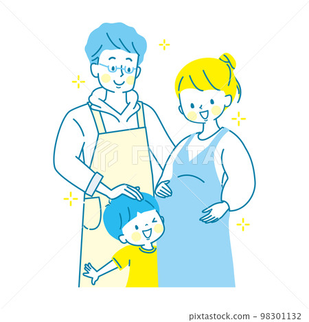 Vector illustration material of a family who can't wait to give birth Vector illustration material of a family who can't wait to give birth 98301132