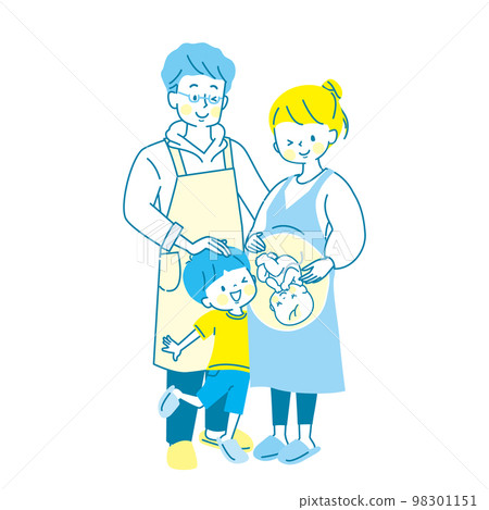 Vector illustration material of a family who can't wait to give birth 98301151