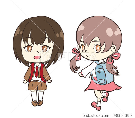 A girl with a school bag 98301390