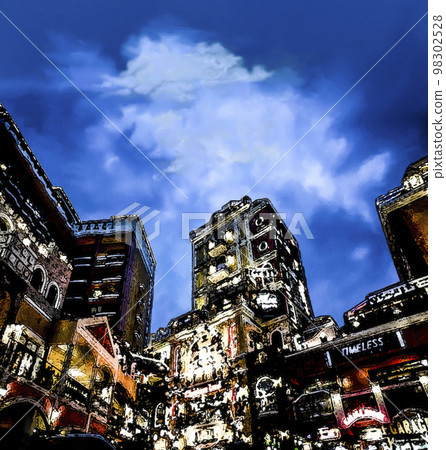 illustration of american village in okinawa 98302528