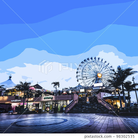 沖繩美國村插畫 98302535