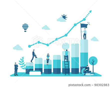 Business / company growth / success motif vector illustration 98302863