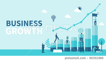 Business / company growth / success motif vector banner illustration 98302866