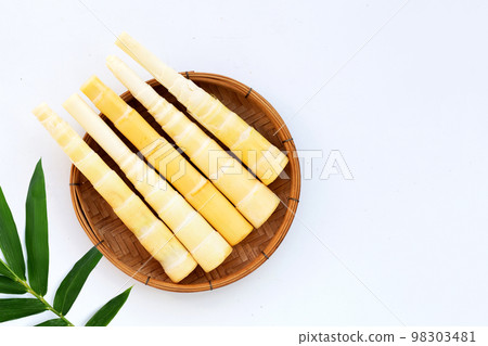 Bamboo shoots on white background. Bamboo shoots on white background. 98303481