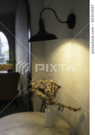 Coffee shop or cafe restaurant wooden interior blur background 98303697