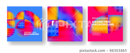 Vector set of abstract geometric posters designs. Collection of backgrounds, covers, templates, flyers, placards, brochures, banners 98303865