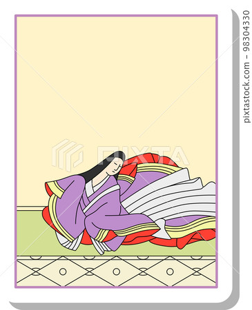 貼紙式單人百人一首紫式部 98304330