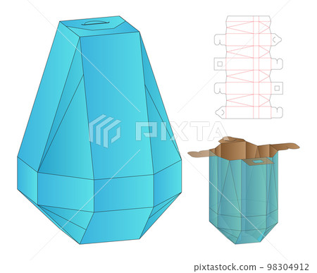 Box packaging die cut template design. 3d mock-up Box packaging die cut template design. 3d mock-up 98304912