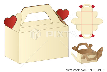 Box packaging die cut template design. 3d mock-up Box packaging die cut template design. 3d mock-up 98304913
