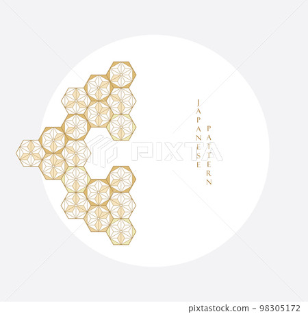 Abstract art template with geometric pattern in Japanese style. Mountain layout design in Asian style. Invitation banner design. Logo and icon design 98305172