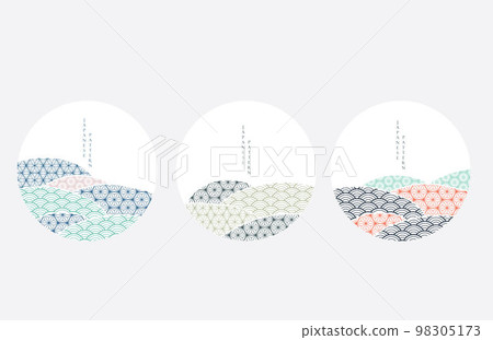Japanese background with Geometric pattern vector. Abstract art decoration with line element banner in vintage style. Curve shape in Asian tradiotnal style. Japanese background with Geometric pattern vector. Abstract art decoration with line element banner in vintage style. Curve shape in Asian tradiotnal style. 98305173