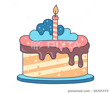 birthday cake with one candle. birthday food birthday cake with one candle. birthday food 98305479
