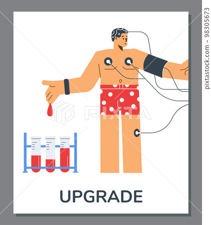 Body and health upgrade with biohacking technology banner vector illustration. 98305673