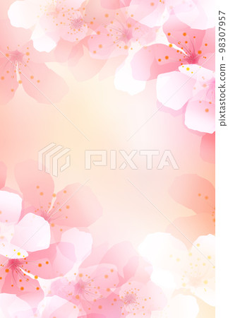 Cherry blossoms Japanese pattern watercolor background Cherry blossoms Japanese pattern watercolor background 98307957